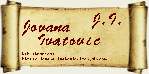 Jovana Ivatović vizit kartica